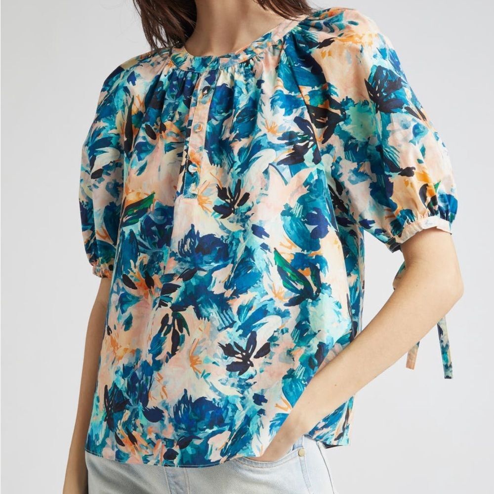 NWT Ulla Johnson Vienne Floral Cotton Blouse $290